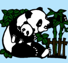 Dibujo Mama panda pintado por akkua