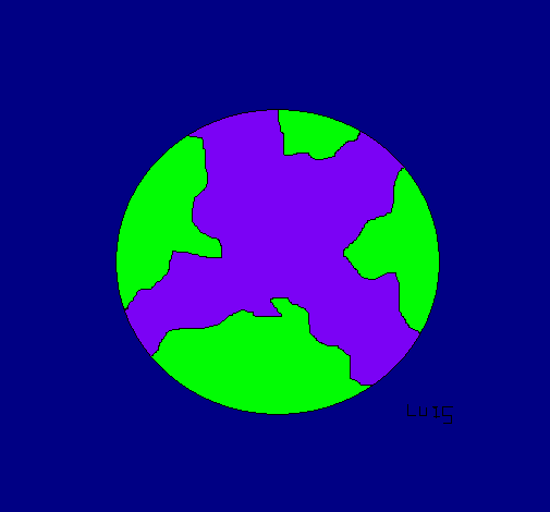 Dibujo Planeta tierra pintado por luciamoris