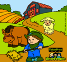 Dibujo Little People 5 pintado por granja 