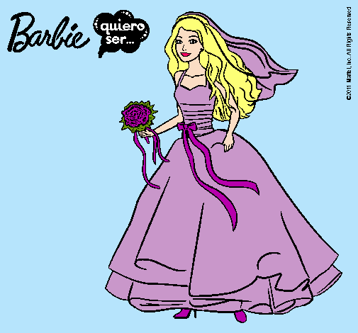 Dibujo Barbie vestida de novia pintado por SuperStar