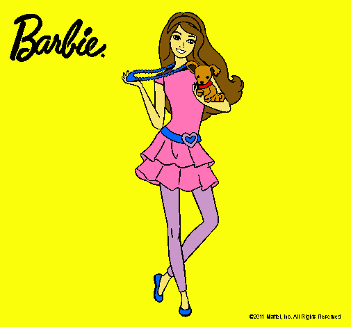 Dibujo Barbie y su mascota pintado por Sweetoo