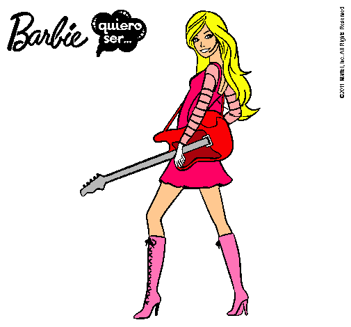 Dibujo Barbie la rockera pintado por sofi12