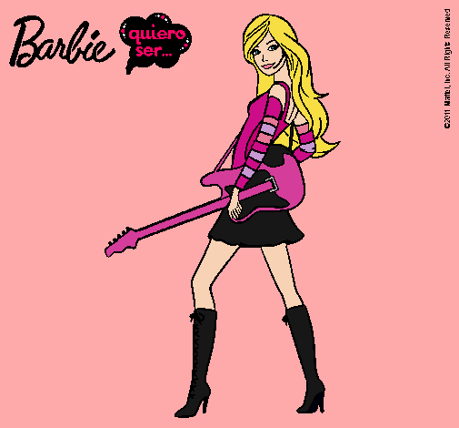 Dibujo Barbie la rockera pintado por Aguus99