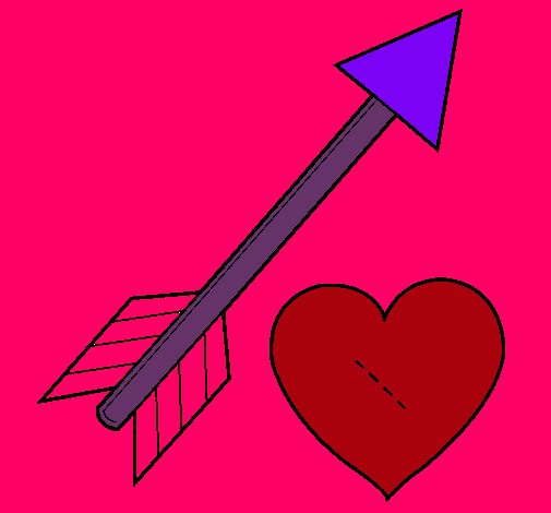 Dibujo Flecha y corazón pintado por valeotaku