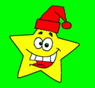 Dibujo estrella de navidad pintado por saory24