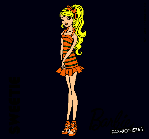 Dibujo Barbie Fashionista 6 pintado por amalia