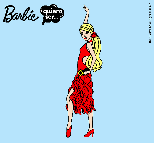 Dibujo Barbie flamenca pintado por SuperStar