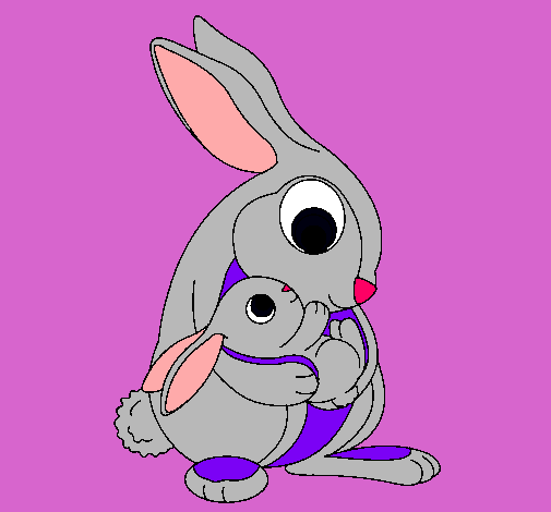 Dibujo Madre conejo pintado por Monicax
