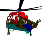 Dibujo Helicóptero al rescate pintado por claro