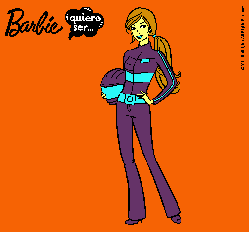 Dibujo Barbie piloto de motos pintado por zayu