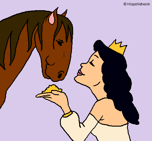 Dibujo Princesa y caballo pintado por Aguus99