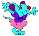Dibujo Rata con vestido pintado por ivania