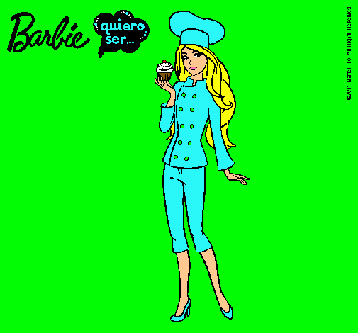 Dibujo Barbie de chef pintado por guapa2010