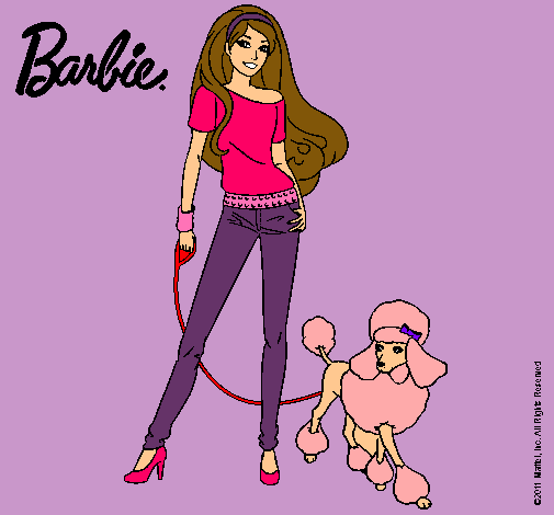 Dibujo Barbie con look moderno pintado por guapa2010