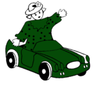Dibujo Muñeca en coche descapotable pintado por hugo3