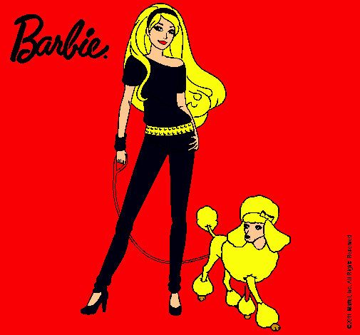 Dibujo Barbie con look moderno pintado por amalia