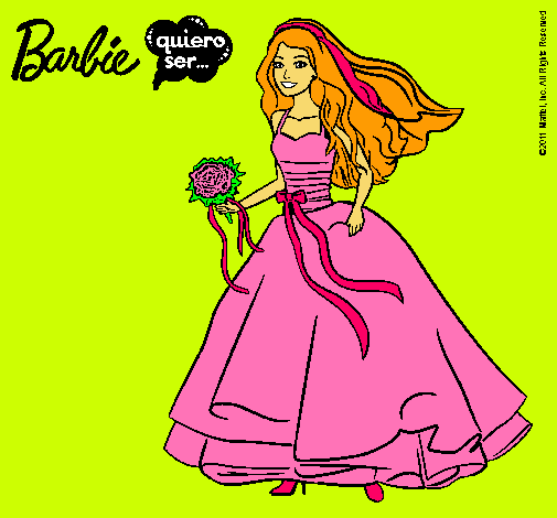 Dibujo Barbie vestida de novia pintado por Sweetoo