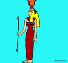 Dibujo Hathor pintado por michelia
