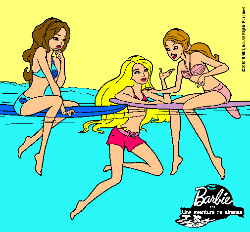 Dibujo Barbie y sus amigas pintado por miyaray