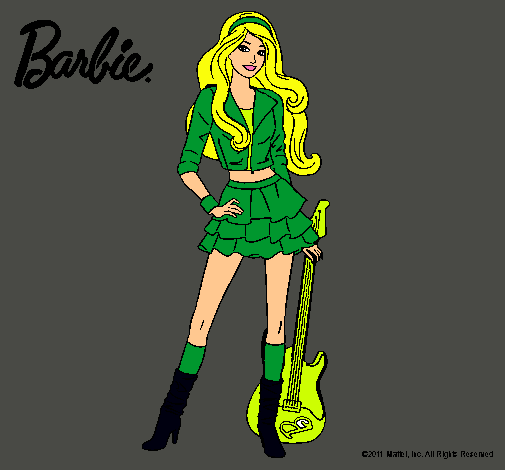 Dibujo Barbie rockera pintado por amalia