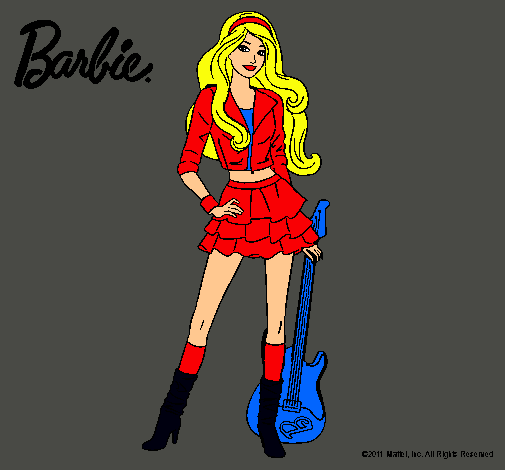 Dibujo Barbie rockera pintado por amalia