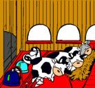 Dibujo Vacas en el establo pintado por club