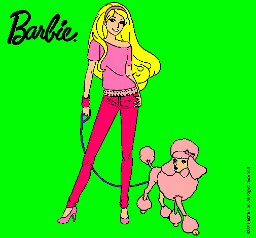 Dibujo Barbie con look moderno pintado por martuki