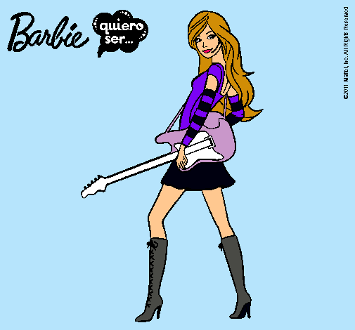 Dibujo Barbie la rockera pintado por Cacahuete