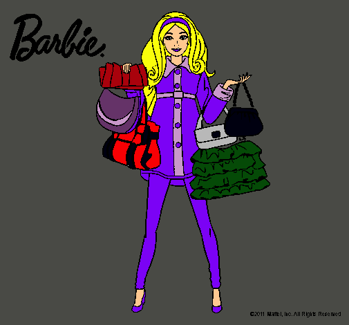 Dibujo Barbie de compras pintado por amalia