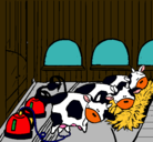 Dibujo Vacas en el establo pintado por mqqq