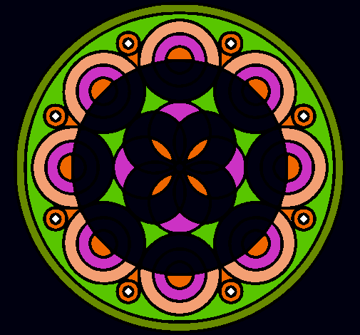 Dibujo Mandala 35 pintado por blanca