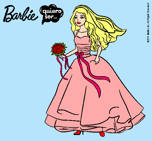 Dibujo Barbie vestida de novia pintado por SuperStar