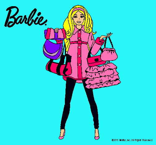 Dibujo Barbie de compras pintado por martuki