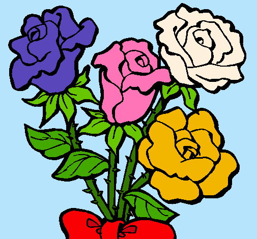 Dibujo Ramo de rosas pintado por LadronaRk