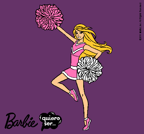 Dibujo Barbie animadora pintado por jeannethe