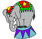 Dibujo Elefante actuando pintado por 025865