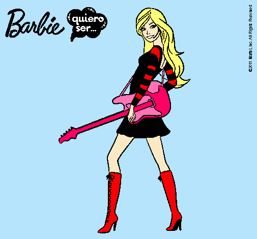 Dibujo Barbie la rockera pintado por SuperStar