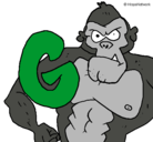 Dibujo Gorila pintado por grawoo