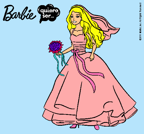 Dibujo Barbie vestida de novia pintado por Valee-Layz