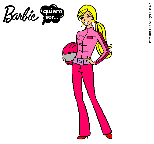 Dibujo Barbie piloto de motos pintado por sofi12