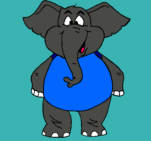 Dibujo Elefante contento pintado por will