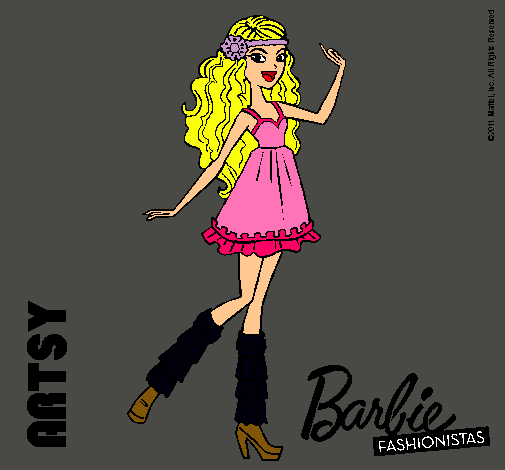 Dibujo Barbie Fashionista 1 pintado por iris