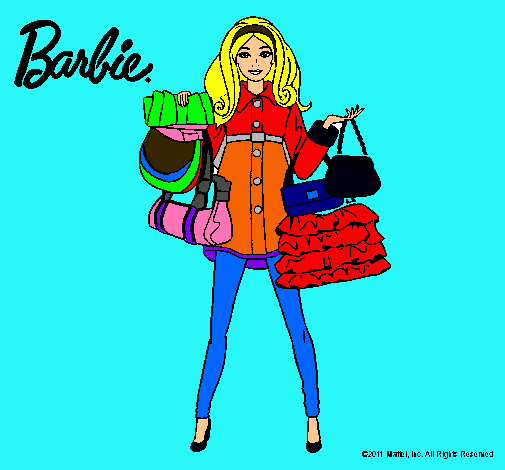 Dibujo Barbie de compras pintado por uxue