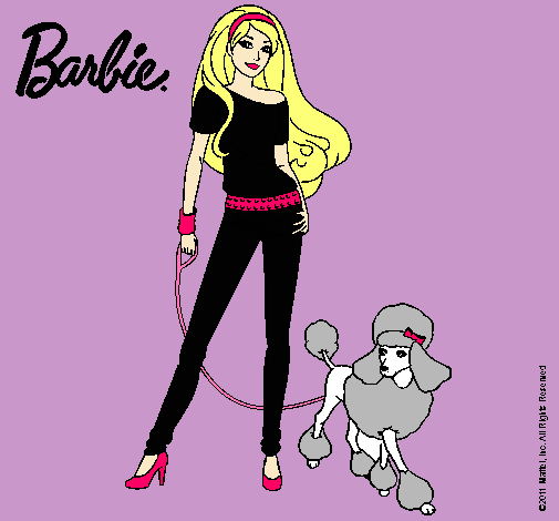 Dibujo Barbie con look moderno pintado por SuperStar