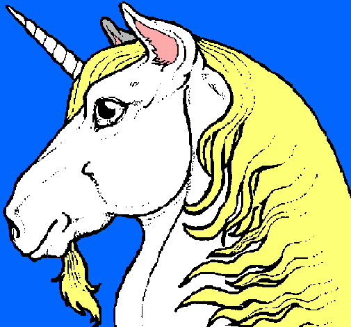 Dibujo Cabeza de unicornio pintado por juanez29