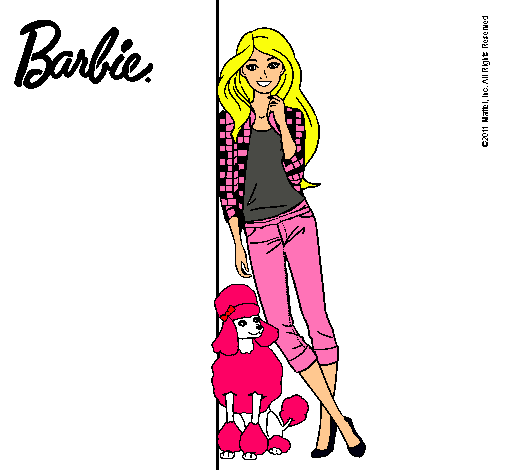 Dibujo Barbie con cazadora de cuadros pintado por sofi12