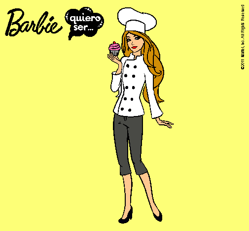 Dibujo Barbie de chef pintado por Cacahuete