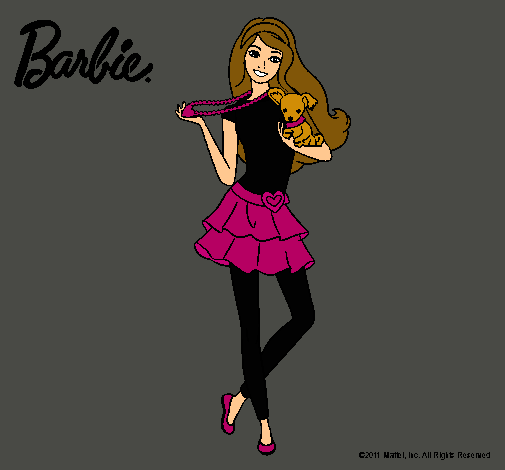 Dibujo Barbie y su mascota pintado por mariaa_sdf