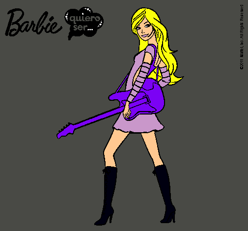 Dibujo Barbie la rockera pintado por amalia