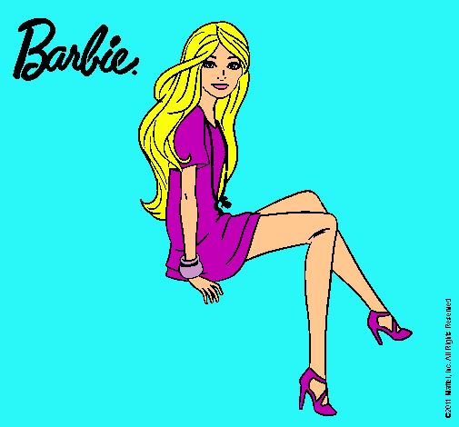 Dibujo Barbie sentada pintado por martuki